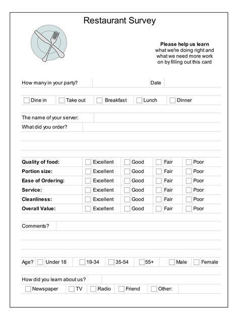 Restaurant Customer Satisfaction Survey Template Pdf Templates Jotform ...