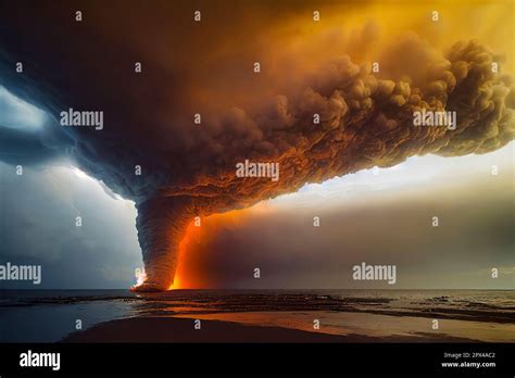 A Massive Fire Tornado or Fire Whirl Stock Photo - Alamy