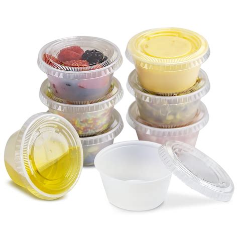 3.25 OZ Plastic Portion Cup with Clear Lids Disposable Jello Shots ...