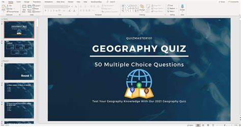 Geography Quiz Customizable Powerpoint Quiz Ready to Play Trivia 50 Geography Related Mcqs ...