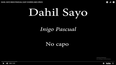 DAHIL SAYO INIGO PASCUAL EASY CHORDS AND LYRICS - YouTube