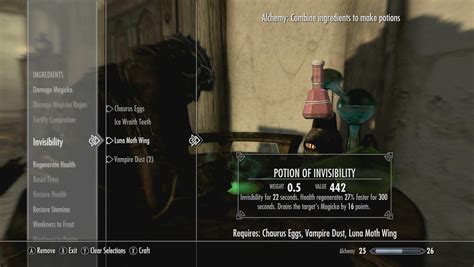 Awesome Invisibility Potion Formula : skyrim