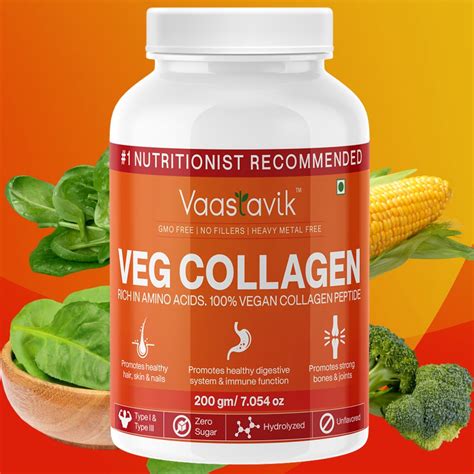 Vegan Collagen Powder Hydrolyzed Collagen Peptides Plant Based 200 gms – Vaastavik