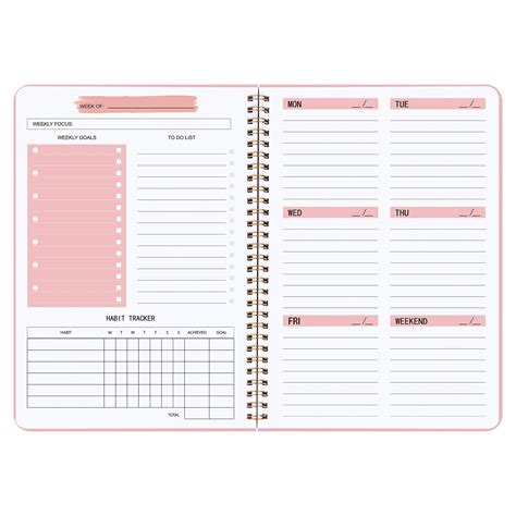 Buy To Do List - Undated Weekly Planner Dairy A5 Spiral Productivity Checklist Organizer 52 Tear ...