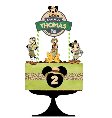 Digital Personalized Mickey Safari Cake Topper Printable Cake | Etsy