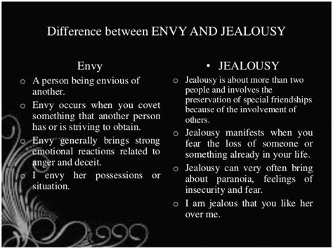 Jealousy and Envy