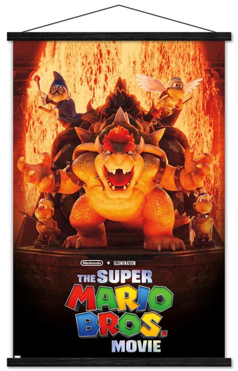 The Super Mario Bros. Movie - Bowser's World Key Art Wall Poster with Magnetic Frame, 22.375" x ...