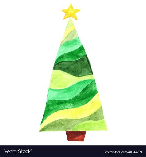 Abstract christmas tree banner watercolor Vector Image