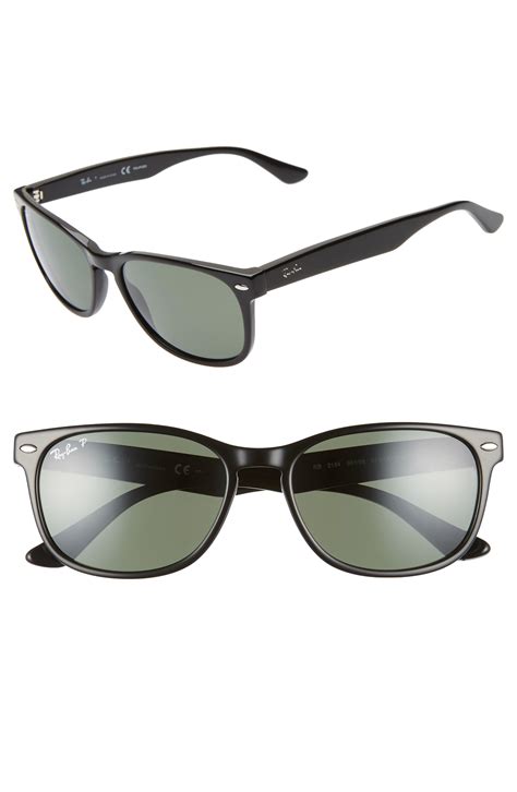 Ray-Ban Wayfarer 57mm Polarized Sunglasses in Black for Men - Lyst