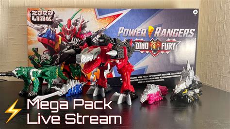 Power Rangers Dino Fury Megazord Mega Pack Live Stream! Transformations ...