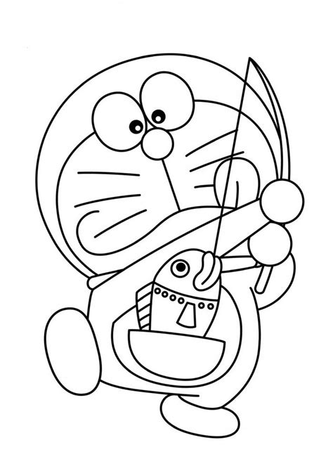 Gambar Mewarnai Doraemon - 4 | Cartoon coloring pages, Coloring books ...