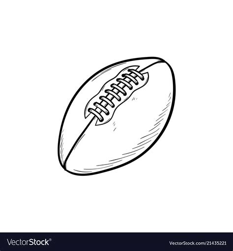 Rugby ball hand drawn outline doodle icon Vector Image