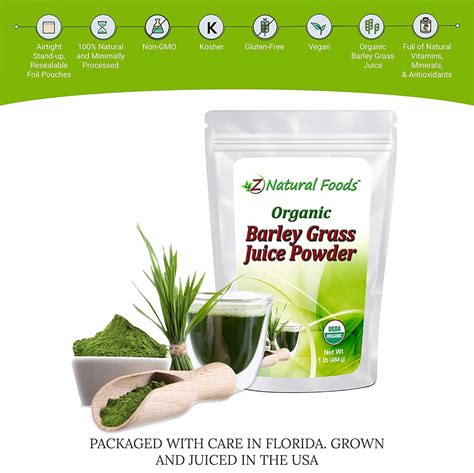 Organic Barley Grass Juice Powder - 1 lb - Amazing Green Superfood Perfect For Smoothies, Drinks ...