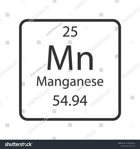 Manganese Symbol Chemical Element Periodic Table Stock Vector (Royalty Free) 2189786233 ...