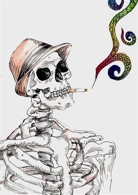 smoking skeleton by jadewalshart on DeviantArt