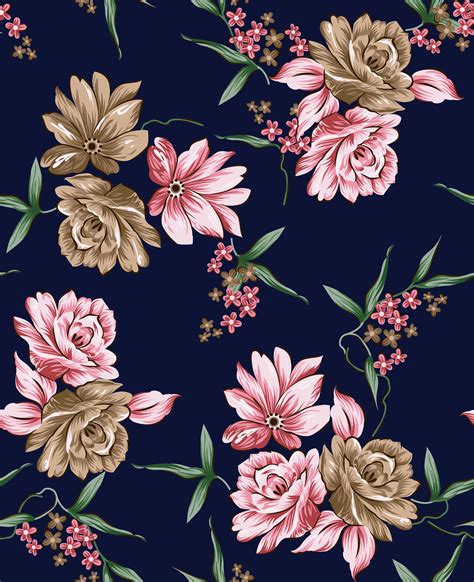 Art Deco Wallpaper with Abstract Flowers