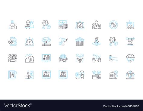 Share market linear icons set stocks trading Vector Image