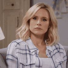 Serious Face Kristen Bell Shaking Head No GIF | GIFDB.com