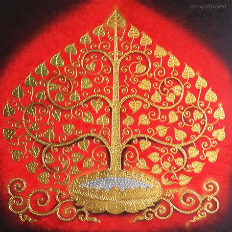 Popular Bodhi Tree Canvas Art of Thailand l Royal Thai Art