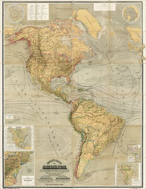 Magnificent thematic map of North and South America - Rare & Antique Maps