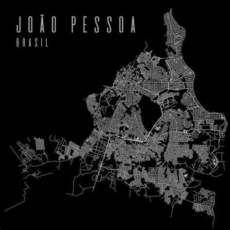 Premium Vector | Joao pessoa city vector map poster brazil municipality square linear street map ...