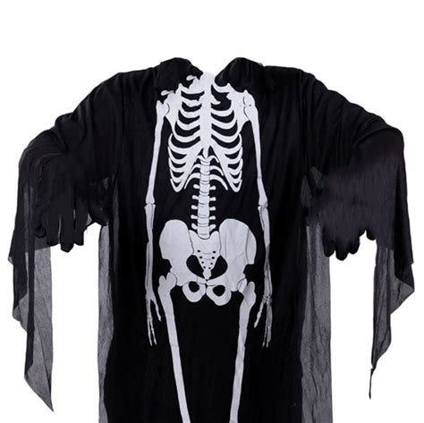 Black Skeleton Scary Halloween Costume One Size Adult Grim Reaper Ghost Monster | eBay