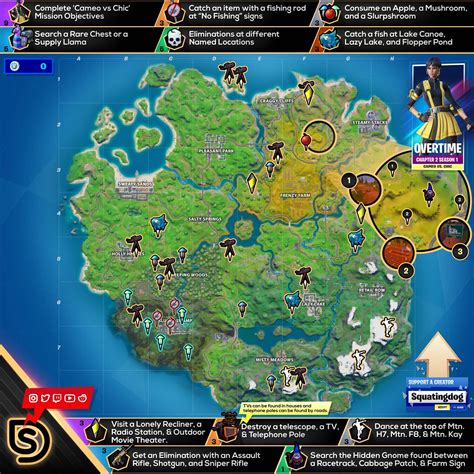 Fortnite Season 11 Overtime Challenges - Cameo Vs Chic Cheat Sheet ...