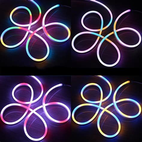 RGB Flat Led Rope Light DC24V Neon Strip Rope Light Led Rope Lights ...