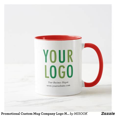 Promotional Custom Mug Company Logo No Minimum | Zazzle | Mugs, Custom ...