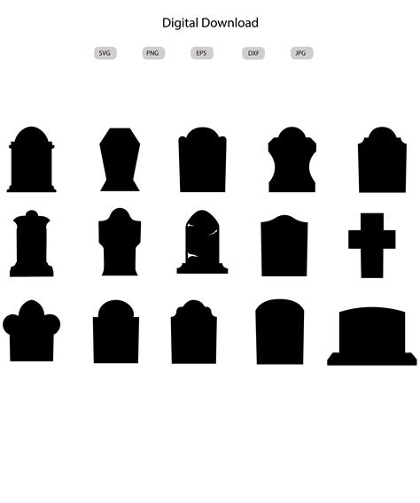 Tombstone Svg tombstone Silhouette Tombstone Svg Bundle Tombstone Cut File Tombstone Clipart Svg ...