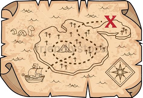 Treasure Map Cartoon Clipart Vector Friendlystock | Images and Photos finder