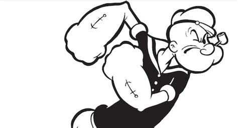 Popeye Cartoon Black And White