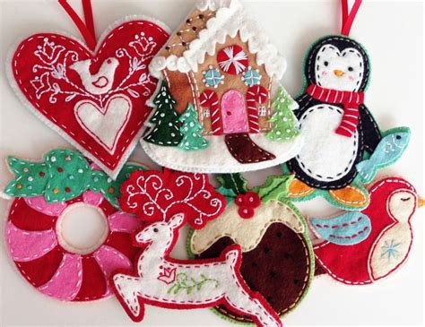 Felt Christmas Ornaments PDF Pattern Embroidered eBook Instant Download