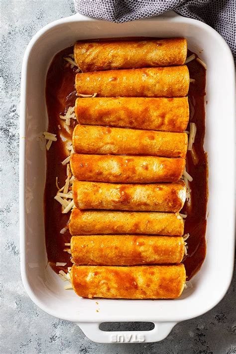 These Cheese Enchiladas are corn tortillas filled with monterey jack cheese and … | Cheese ...