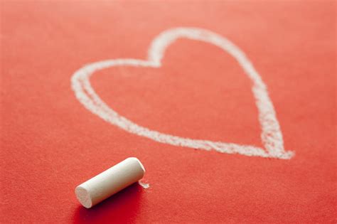 Free Stock Photo 11534 White Chalk Beside Heart Drawn on Red Background | freeimageslive