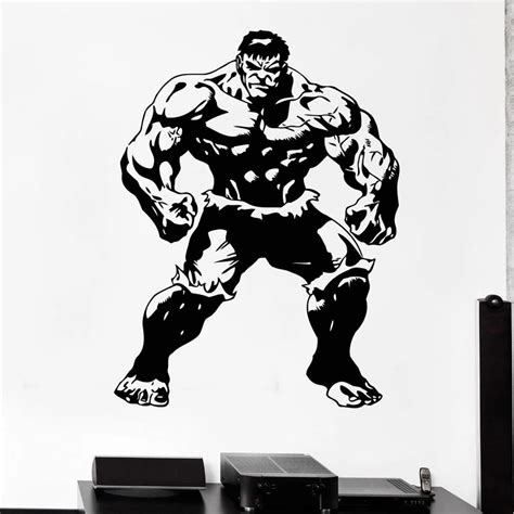 Hulk Hero Vinyl Wall Decal Marvel Comics Superhero Home Decor Bedroom ...