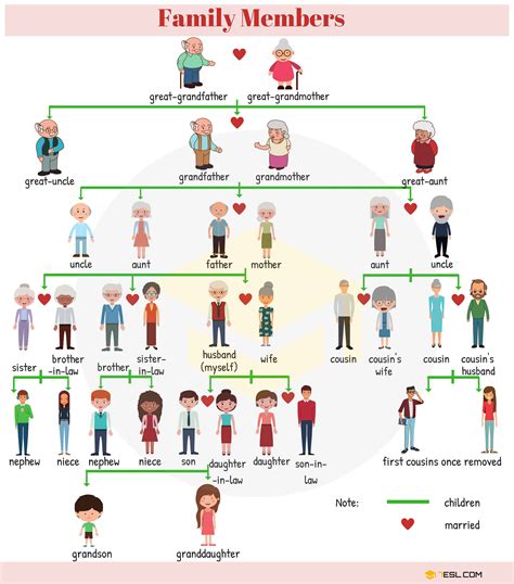 Family Relationship Chart: Useful Family Tree Chart with Family Words ...