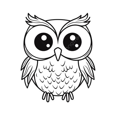 Cute Owl Coloring Pages Outline Sketch Drawing Vector, Owl Drawing ...