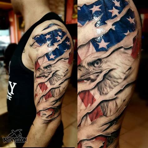 14+ Best Bald Eagle With American Flag Tattoo Designs | PetPress