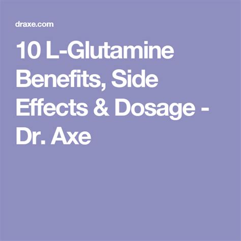 7 L-Glutamine Benefits, Side Effects & Dosage - Dr. Axe | L glutamine ...