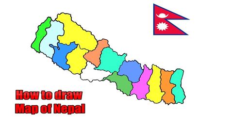 How to draw map of Nepal | Nepal map with district | Youtube art tutorials, Drawn map, Drawing ...