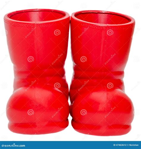 Red Santa Claus Boots, Shoes. Saint Nicholas Shoes. Isolated White ...