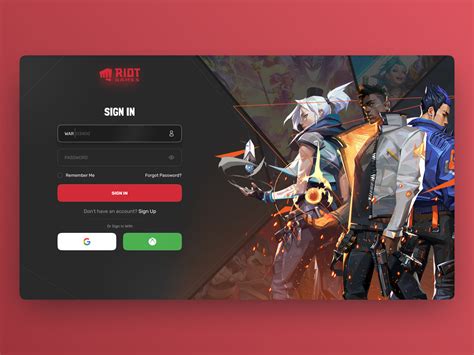 Riot Sign In Page Redesign Concept by Mehul Mewada on Dribbble