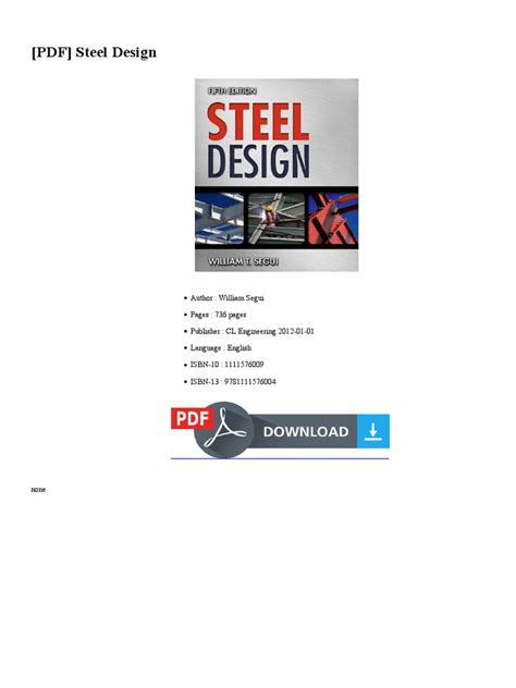 Steel Design PDF | PDF | Structural Steel | E Books