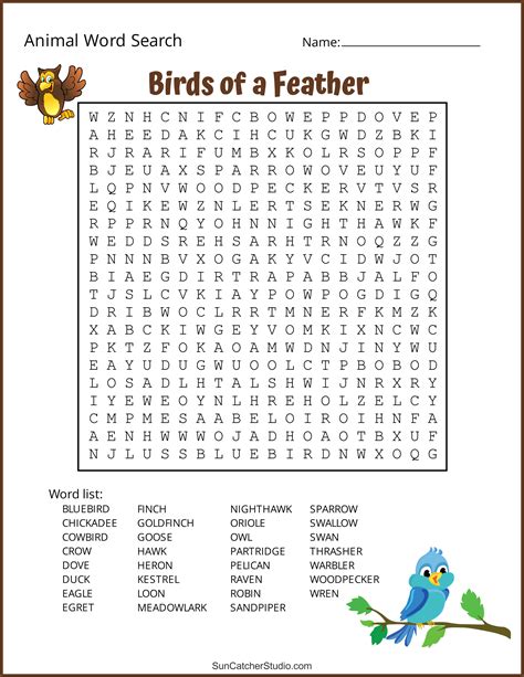 Animal Word Search Puzzles Printable