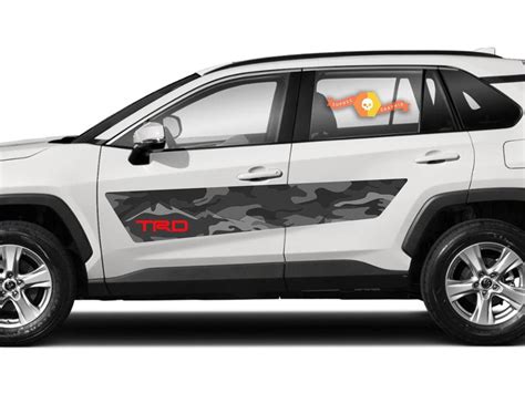 Pair of NEW TRD style RAV4 2019 2020 Toyota decal Camo Mountains