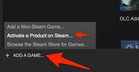 How to activate game downloads on STEAM through a cd key?