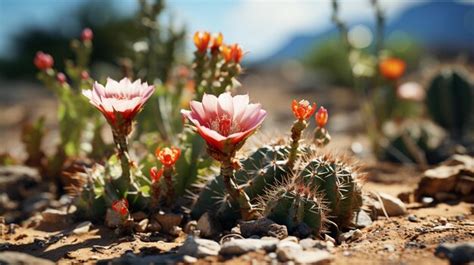 Premium AI Image | cactus plants in a desert