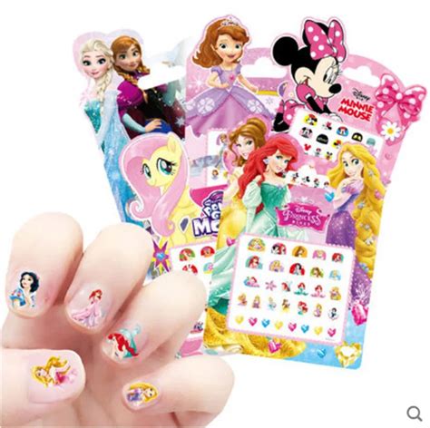 Frozen Princess Nail Sticker Children Cartoon Girl Baby Makeup Jewelry ...