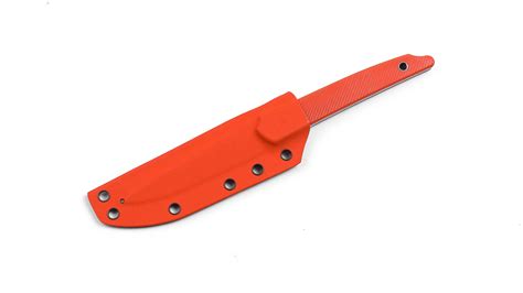 Pocket Peak fixed carbon fiber stonewashed orange sheath | Amare Knives